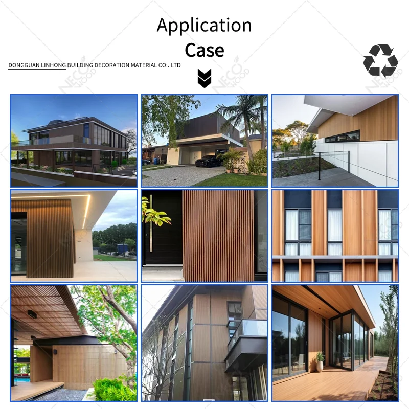 Necowood Outdoor Wpc Wall Ceiling Planks Hardwood Teak ASA Wall Panel