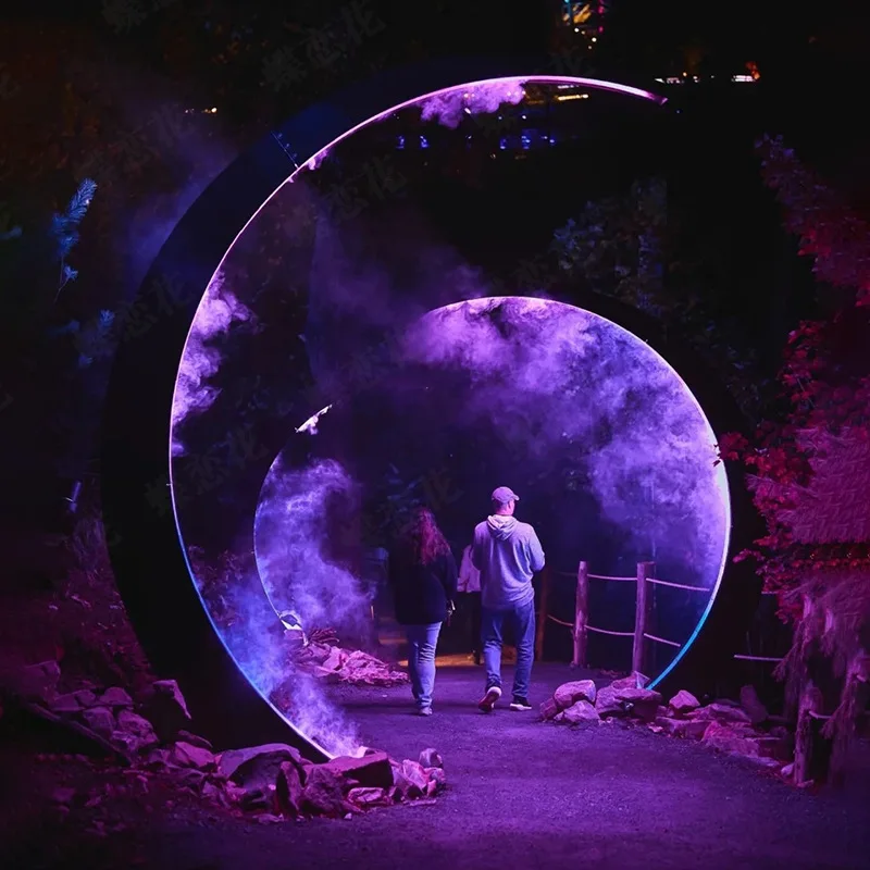 festival led landscape decoration /water mist spray door arch / motif christmas arch light for park