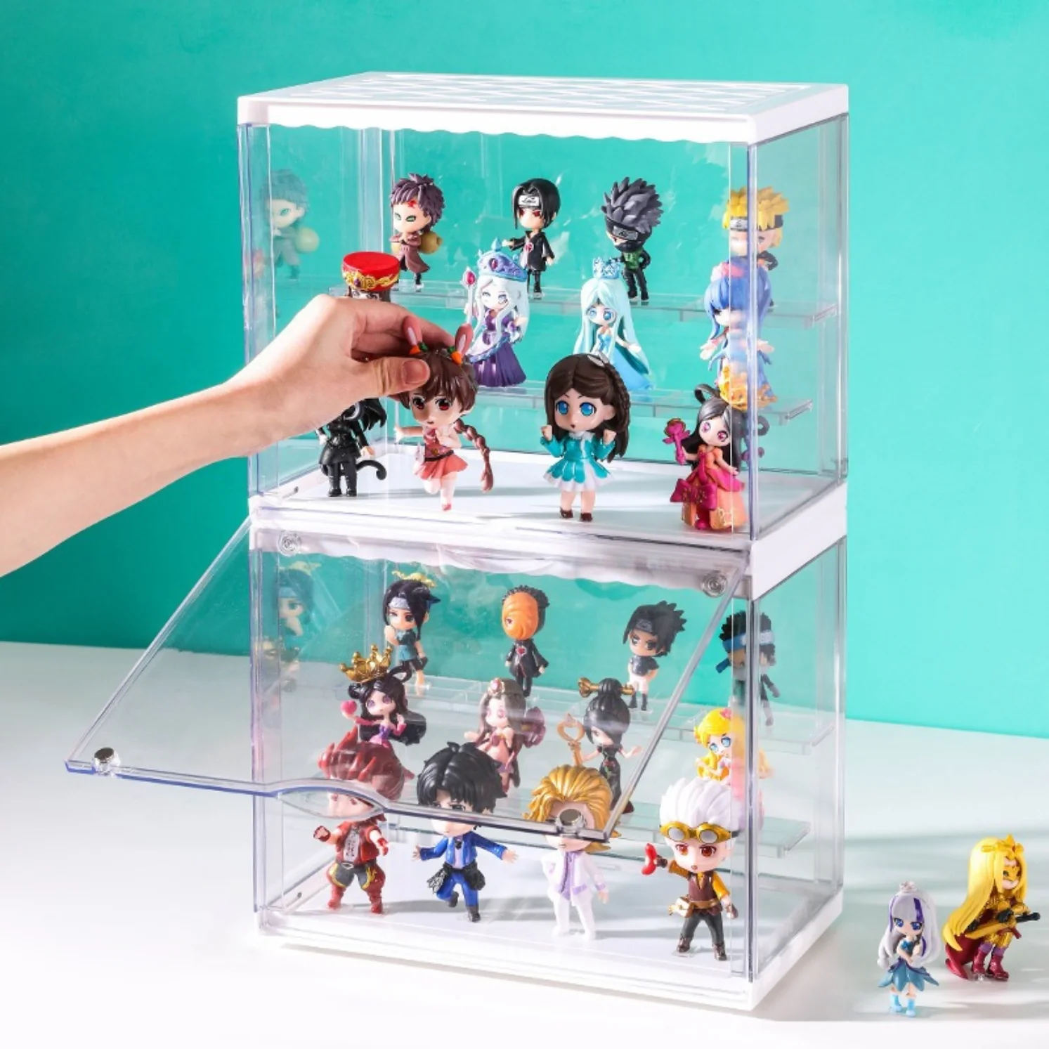 Handbag storage box transparent dustproof acrylic display box bubble mart toy empty box Lego display stand