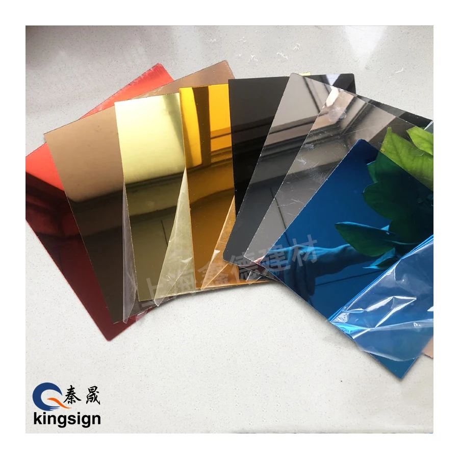 KINGSIGN hot selling gold and silver mirror acrylic sheet customized design laser cut mirror acrylic boards
