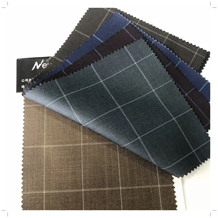 
Modern design fancy unique check small houndstooth jacquard fabric for men suit 