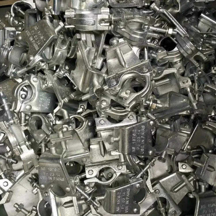 Light Weight Scaffolding Parts Durable Pressed Steel Pipe Clip Fixing Pressed Double Coupler Scaffolding Swivel Clamp