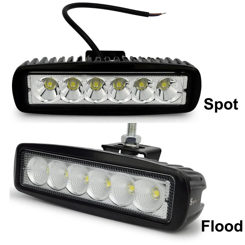 6inch 18w led work light bar spot flood beam offroad driving light for motorcycles cars suv truck