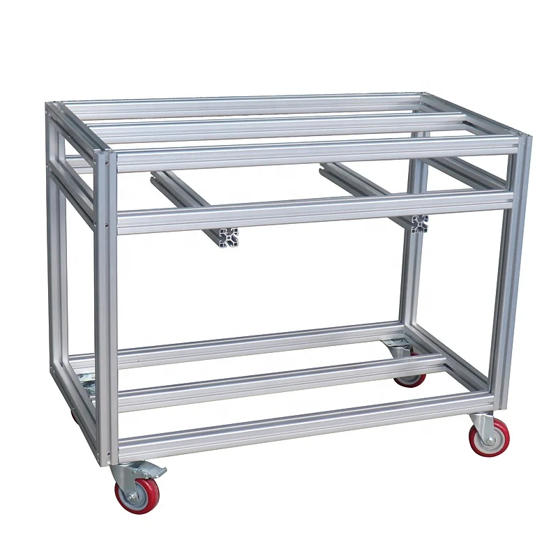 Aluminum profile made material delivery lightweight portable tool handcart for industrial