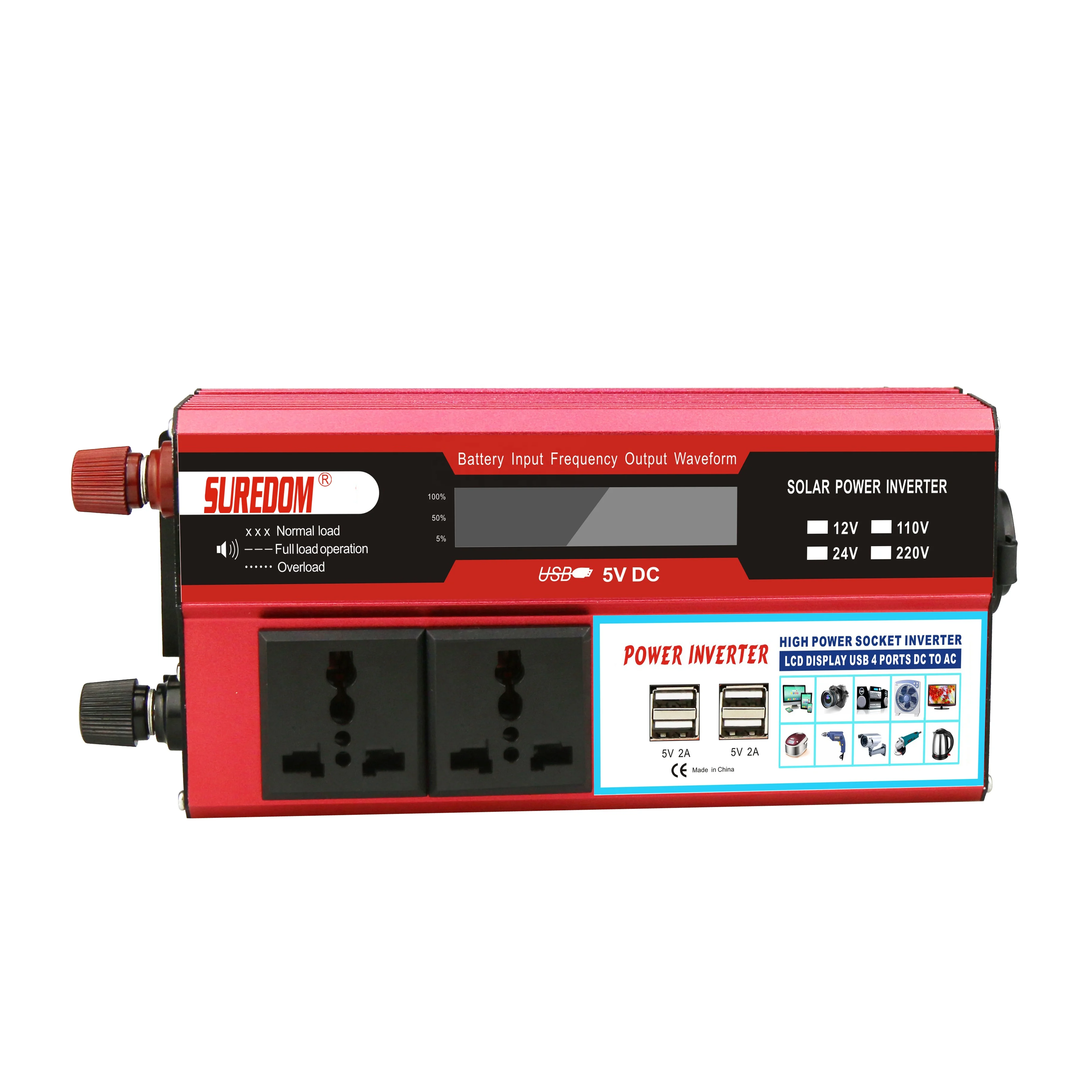 Преобразователь Suredom 12 В 24 В до 230 В 110 в 240 В Аккумуляторный инвертор
