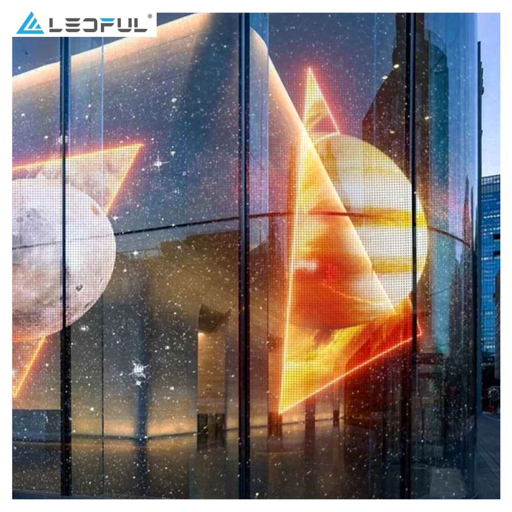 P2 P3 P6.67 P7 Adhesive Super Slim Led Screen PCB Board Flexible Transparent Film Advertising LED Display