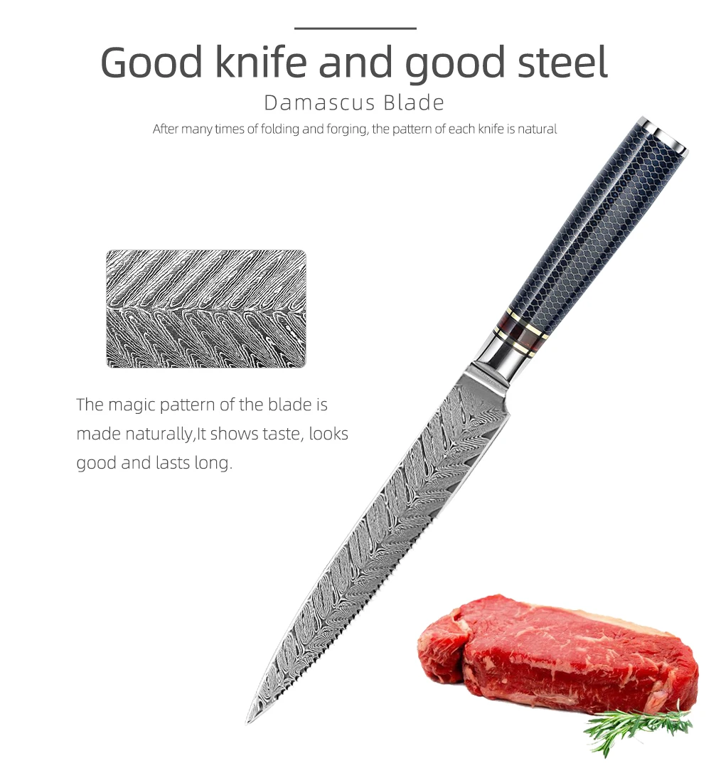 Hot Selling 5 Inch VG10 Damascus Steel Steak Knife
