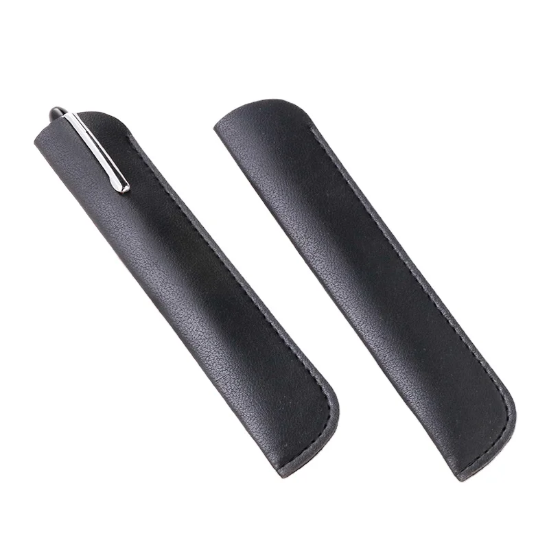 Wholesale  Universal Black New PU Pencil Case Leather Case  With Custom logo