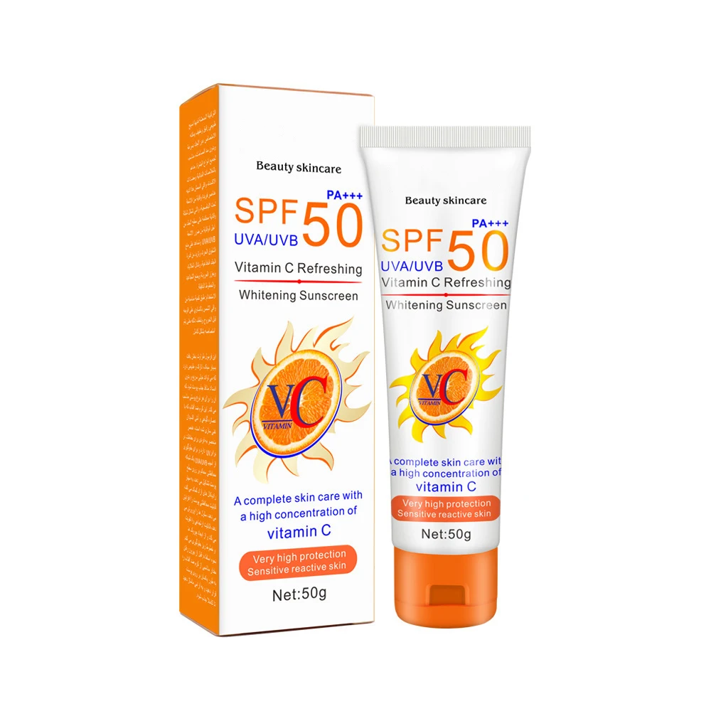 Солнцезащитный лосьон SPF 50 с витамином C отбеливающий уход за кожей лица солнцезащитный крем защитой от ультрафиолетовых лучей