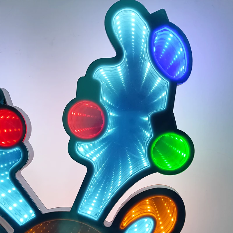 Fast Delivery Father Christmas Decorative Lighting 3D Infinity Mirror Dropshipping Neon Sign Custom