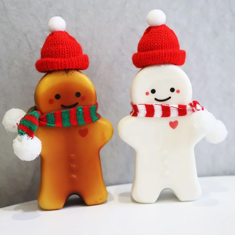 PET Bottle With Lid 500ml Ginger Bread Man Shaped Bottle for Beverage Juice