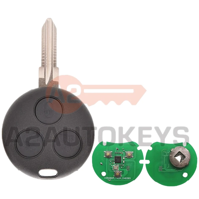 A2AUTOKEYS ASK 315 MHZ 3 Buttons Remote Car Key For Mercedes-Benz Smart Fortwo Passion Roadster City Coupe Crossblade Cabrio