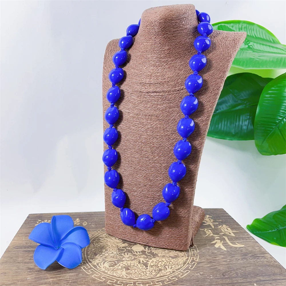 Fashion Artificial Acrylic Hawaiian Kukui Nut Leis Wholesale Necklace