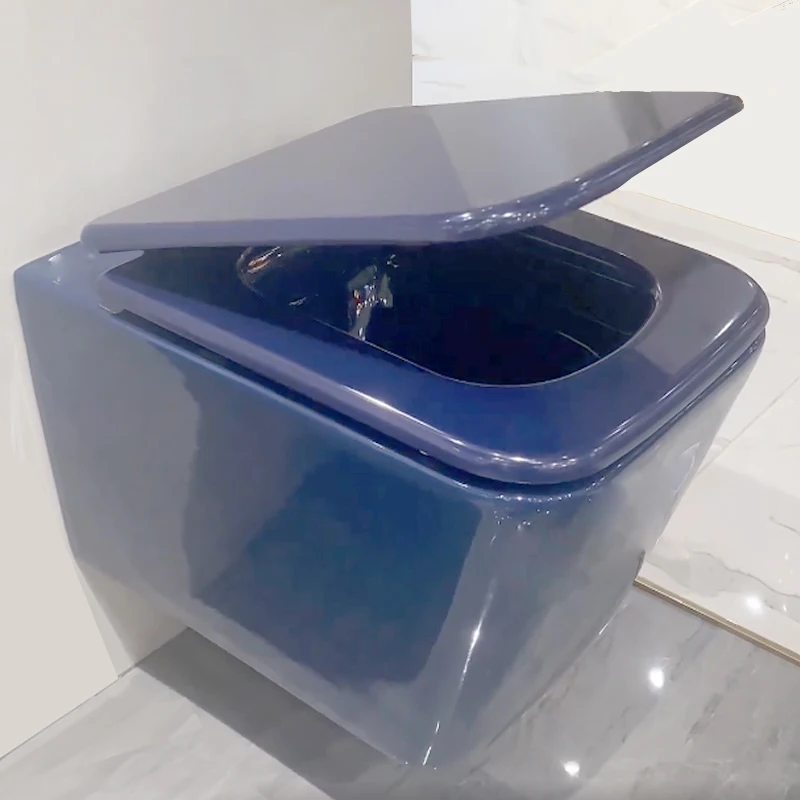 Королевский синий унитаз золотой моноблок раковина западное сиденье