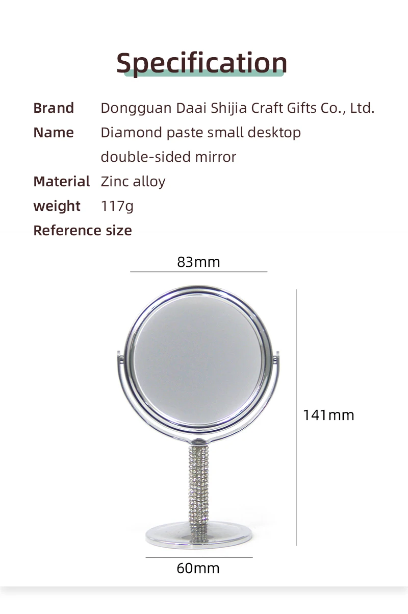 Compact Metal Wind Table Standing Mirror 360 Rotating Vanity Mirror Shaving Makeup Mirror For  Dressing Table Dressing Room