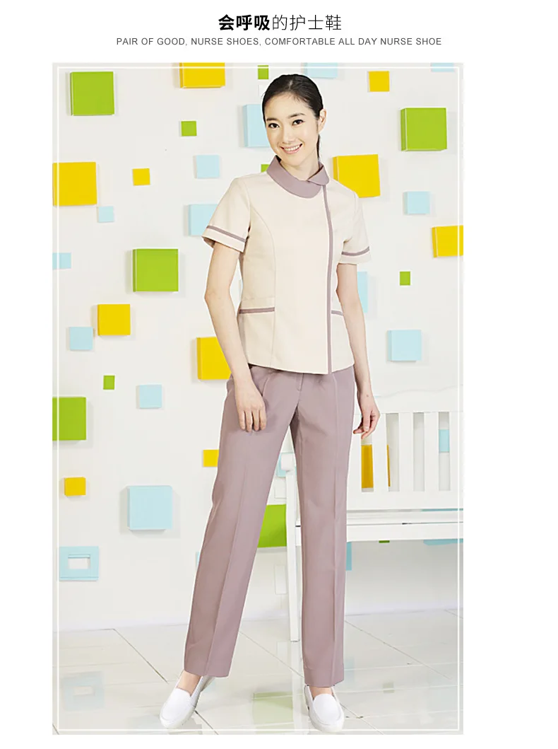 TPR sole cow leather upper women shoes loafers non-slip white nursing shoes for nurse