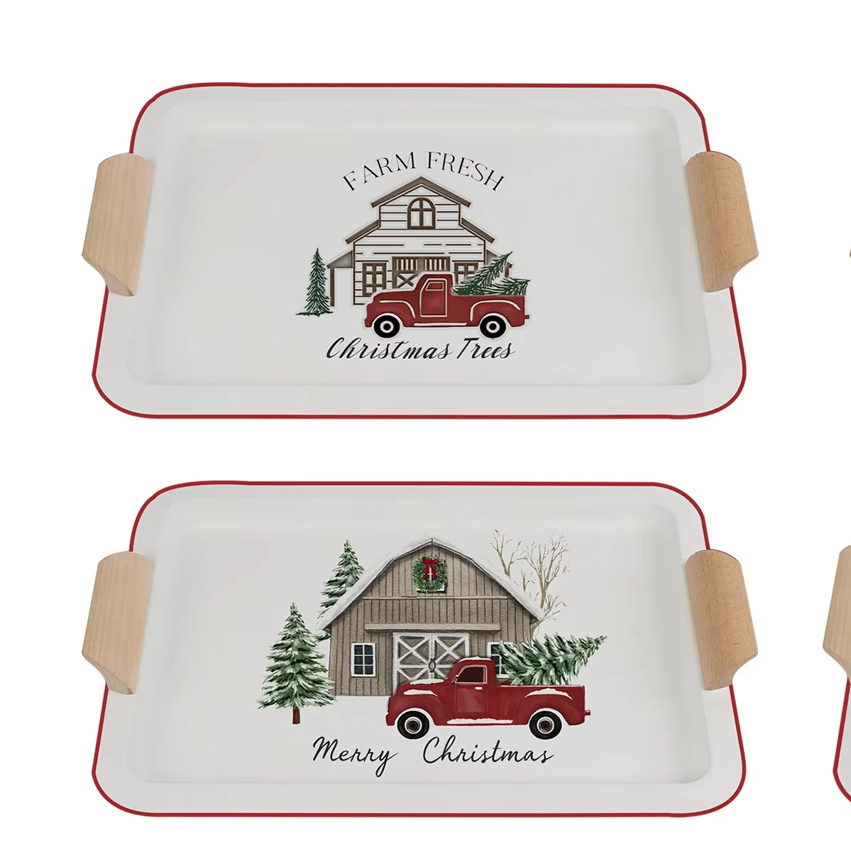 Sheri Atmosphere Christmas Ceramic Plate Rice Bowl Salad Bowl Dessert Plate 2024 New Style
