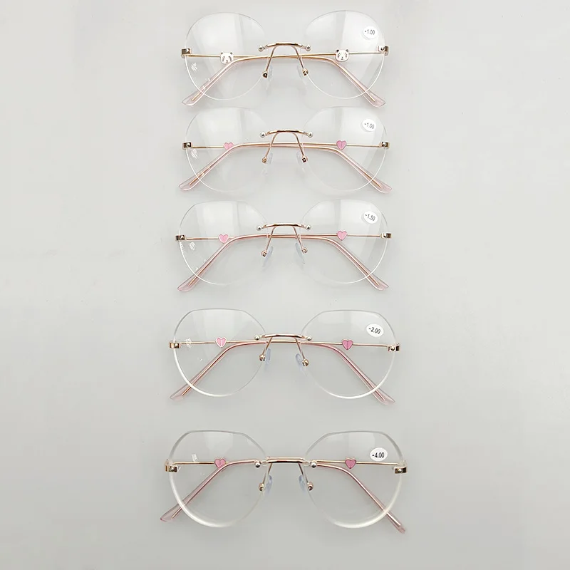 Cheap price assorted rimless eyeglasses frame stock ready metal optical eyewear spectacle frames