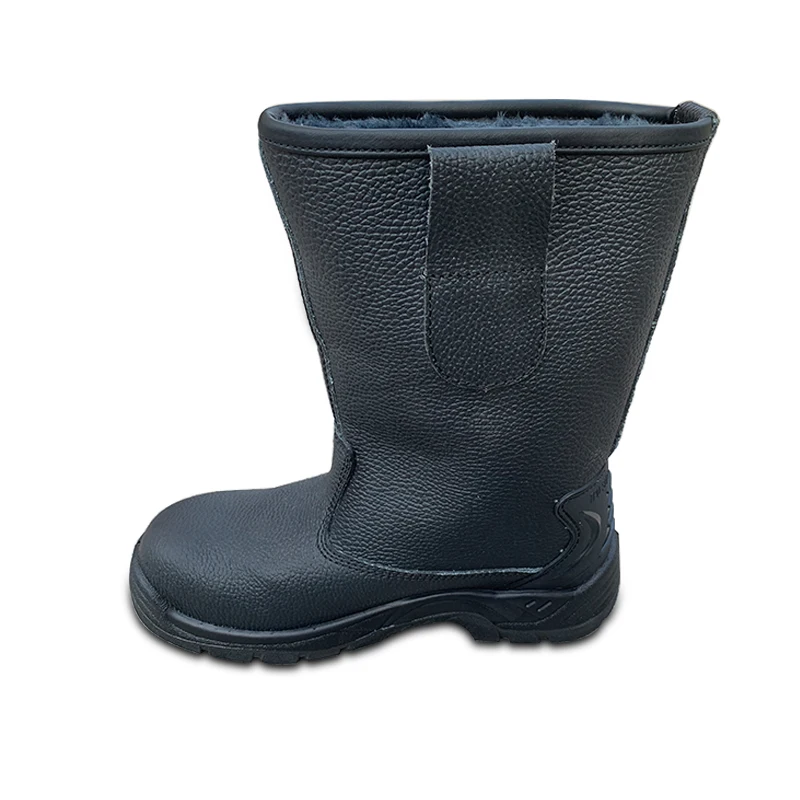 Men Anti-Oil Protective Safety High Cut Cattlehide Cold Proof Boots with Steel Toe Waterproof Industrial Safety Shoes