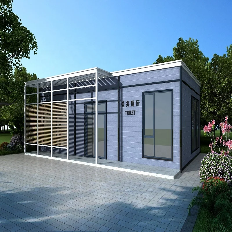 Prefabricated easy install construction site standard modular movable public shipping container toilet portable shower cabin