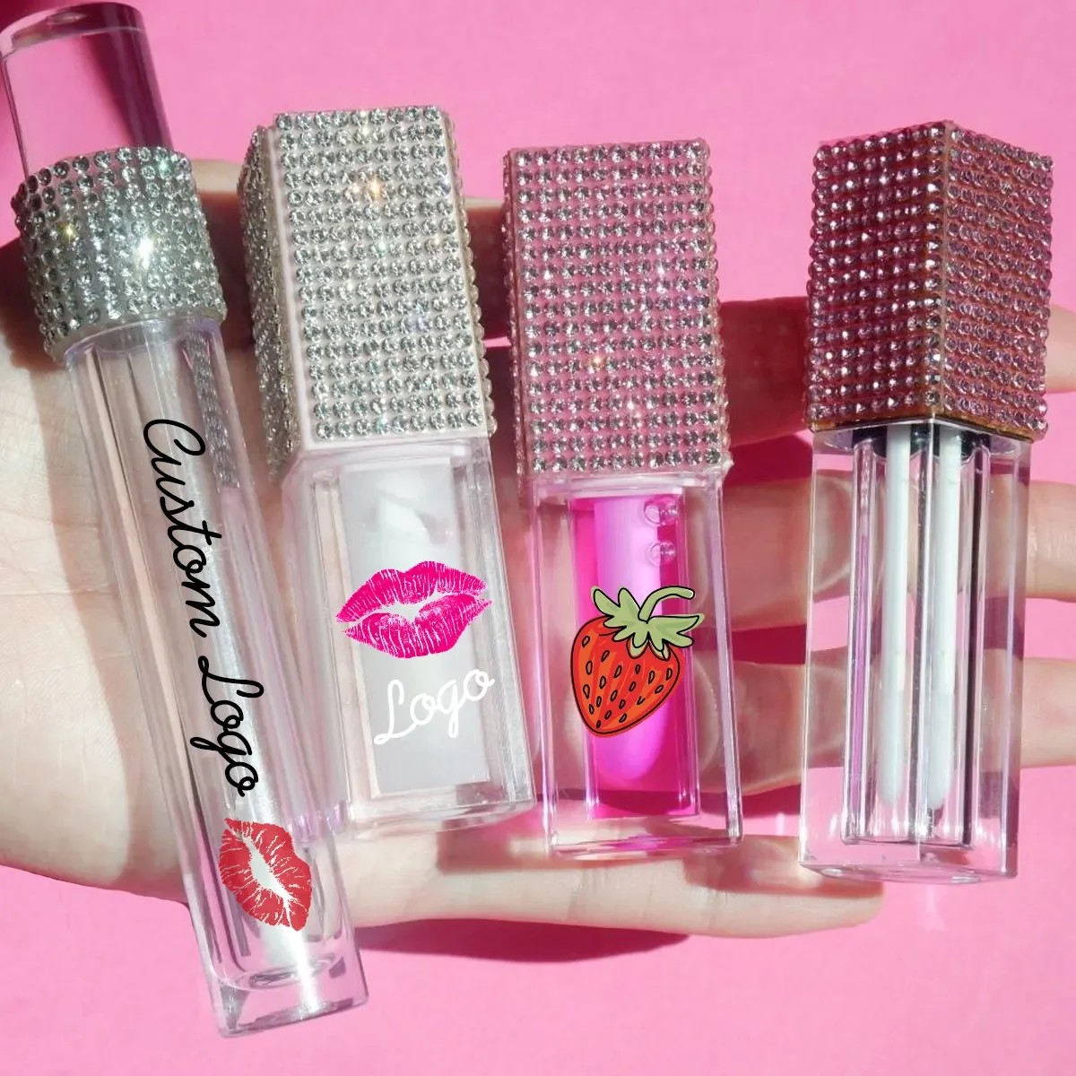 37 flavors hydrating plumper high quality lip essential oil pink shimmer glitter no logo vegan cruelty free natural lip oil