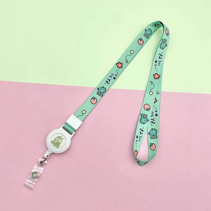 Cartoon Telescopic Easy-To-Pull Lanyard Wholesale Student Card Set Hanger Neck Long Rope Adjustable Badge Card Badge Sling