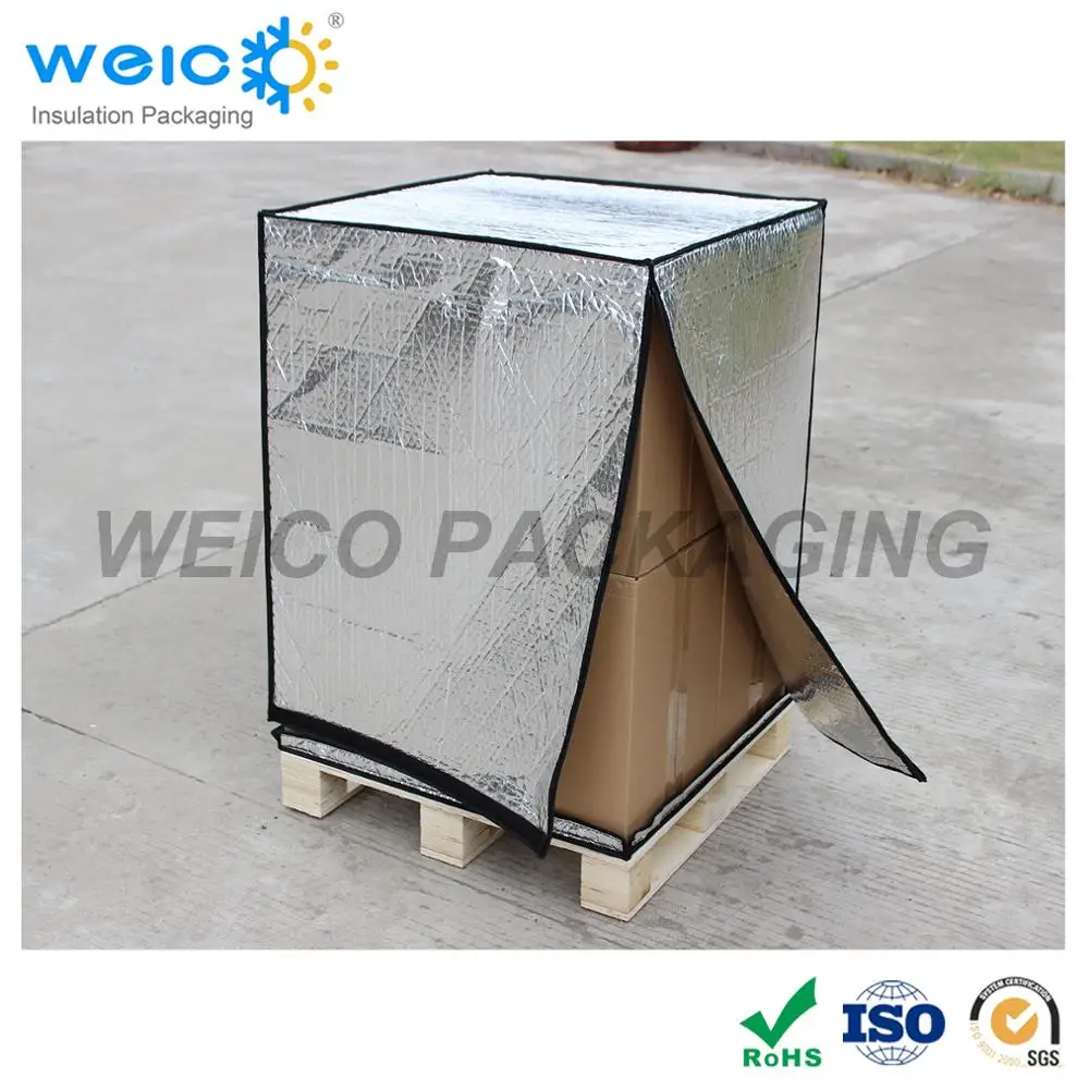 Reusable Heat Resistance Bubble Pallet Cover aluminum container foil thermal insulation bag