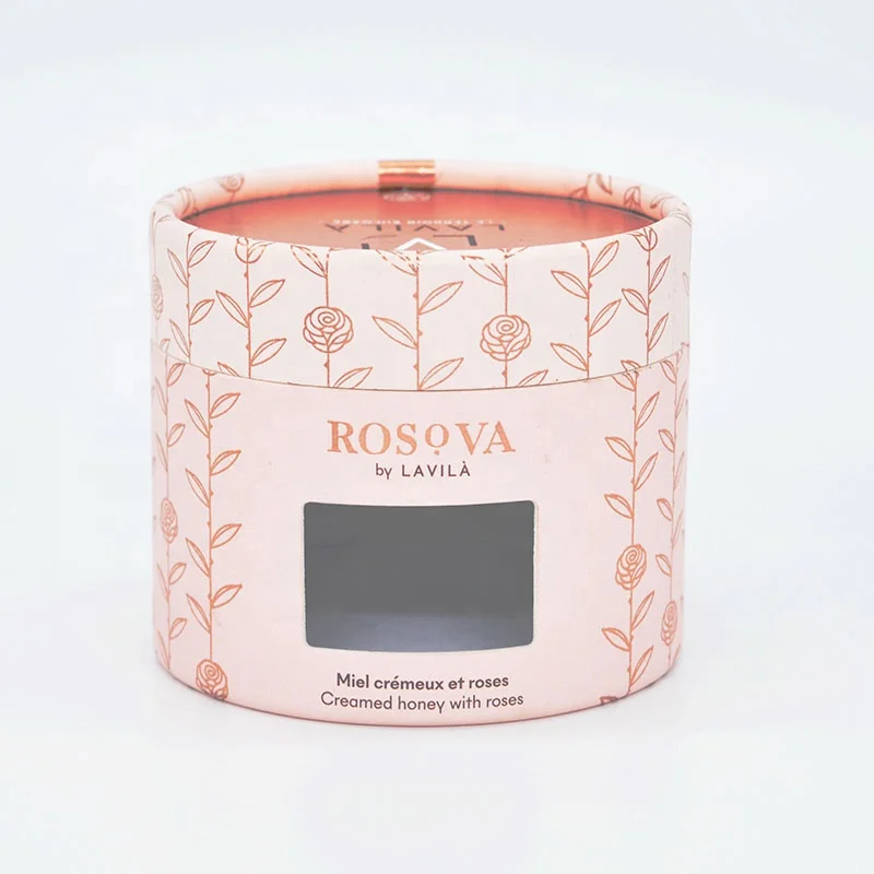 Customized unique cylinder  food grade  paper tube  box with window
