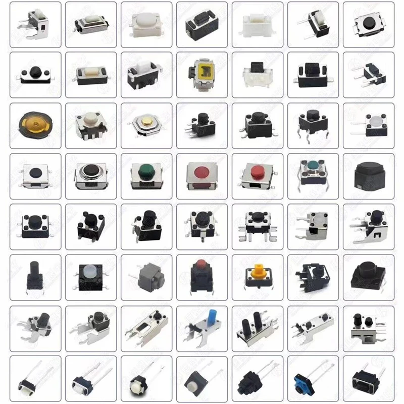 Мини 2 / 3 / 4 pin SMT DIP кнопочный переключатель тактовый переключатель 4*4 6*6 12*12 2*4 3*3 3*6 4,5*4,5 5,2*5,2 мм тактильный переключатель SMD 4*4 6*6