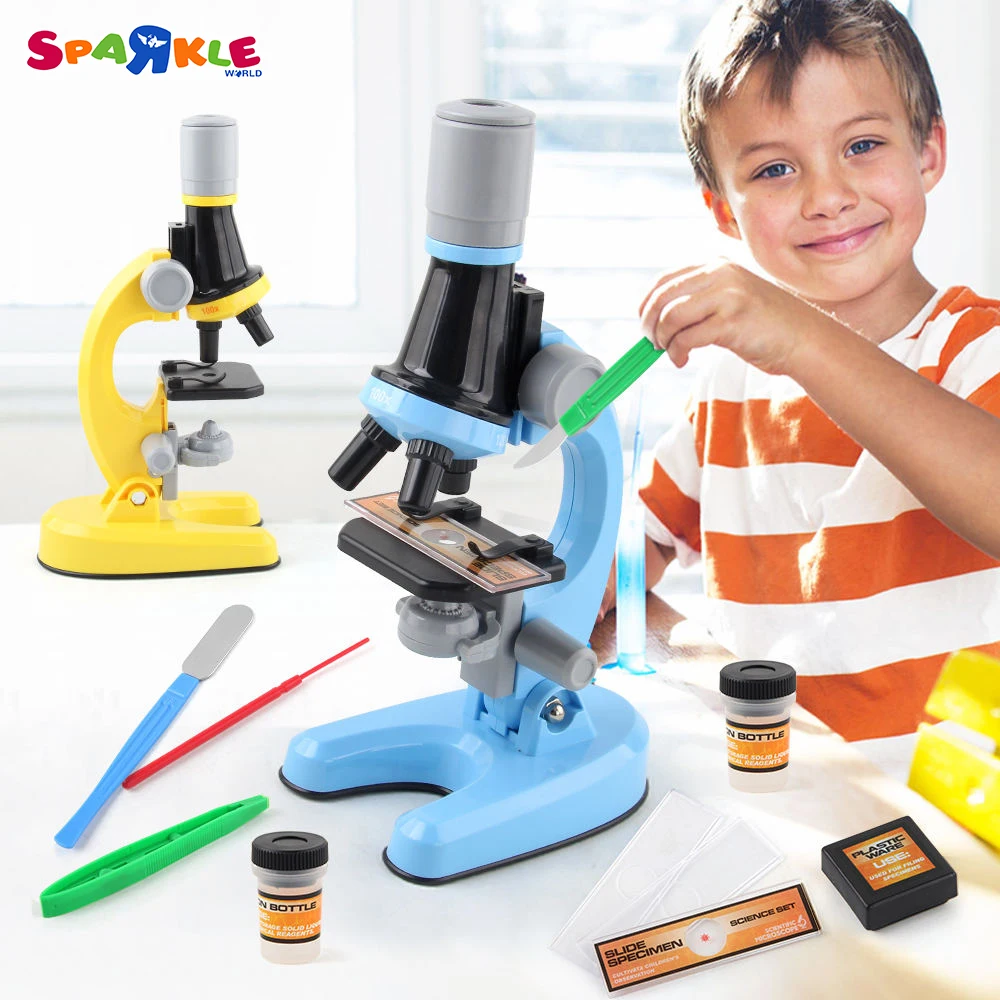 100X/400X/1200X Optics Microscope Kids Biological Microscopes Early Educational Simulation Optical Microscope