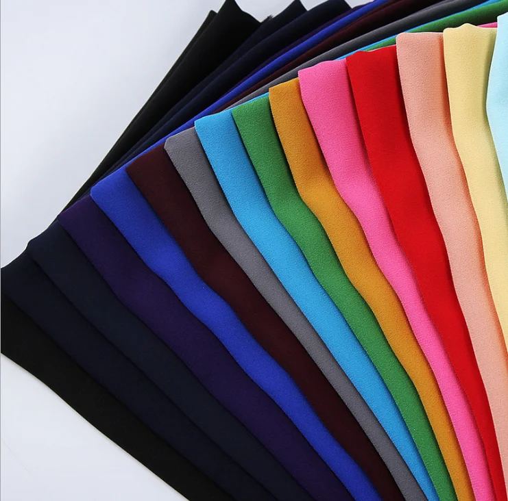 soft and cool 100% polyester chiffon crepe georgette fabric for dress