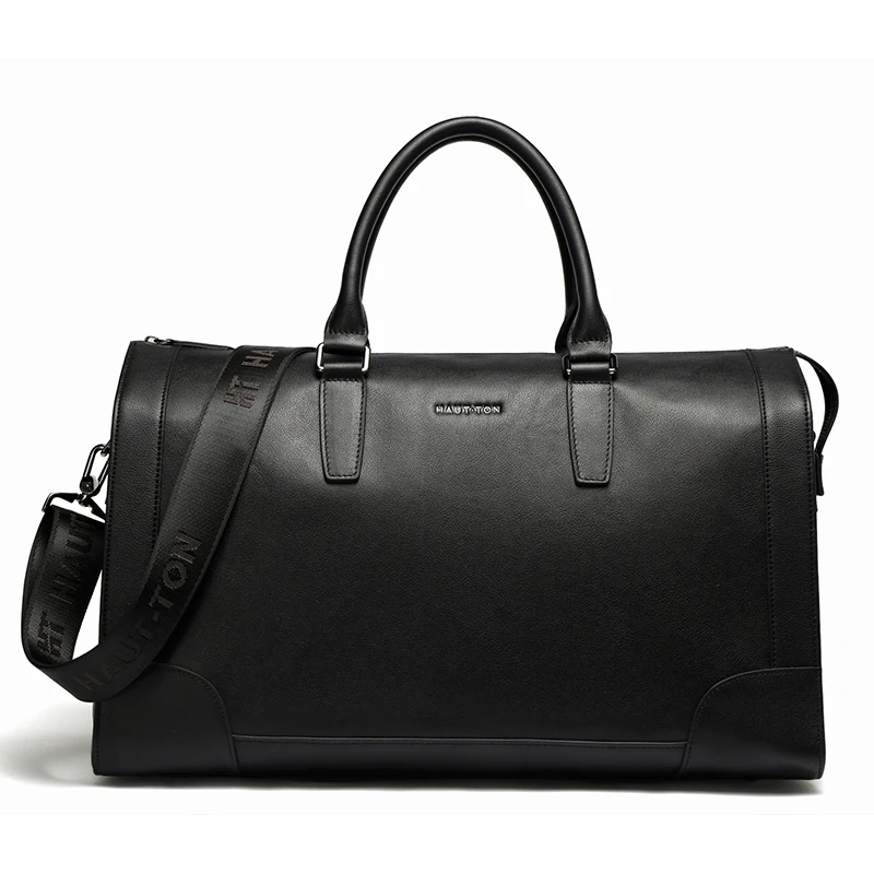 Hot selling storage duffel leather handbags factory custom portable weekend mens business luggage bags for travel