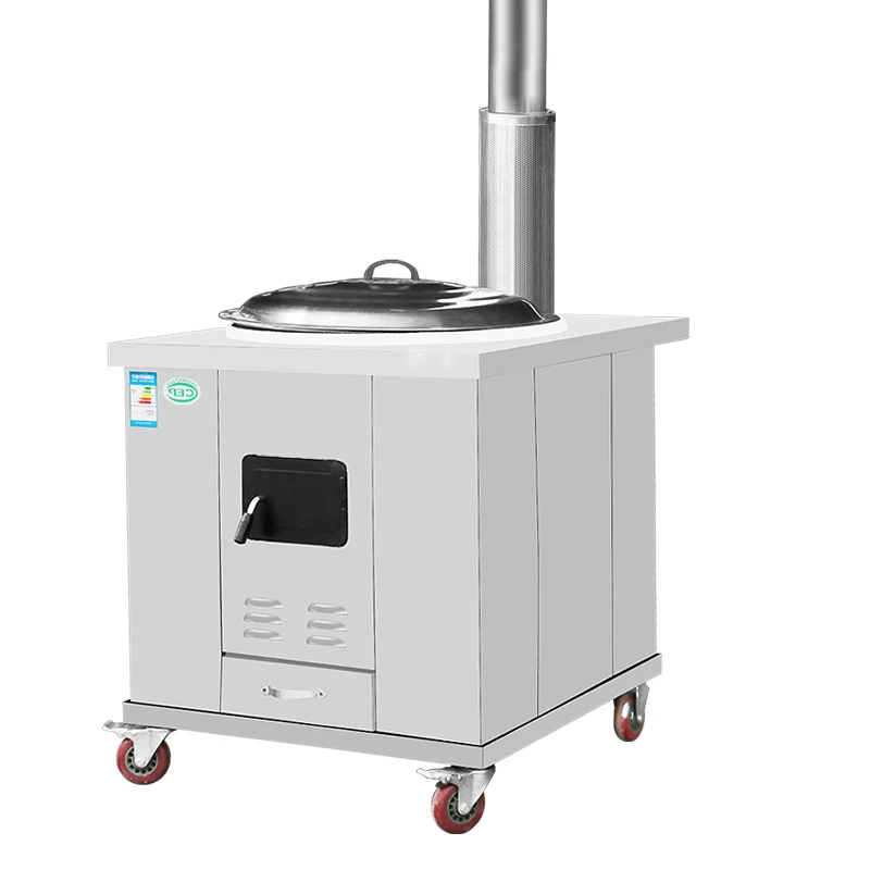 Hearth stove wood stove stainless steel rural indoor mobile smokeless large iron pot table