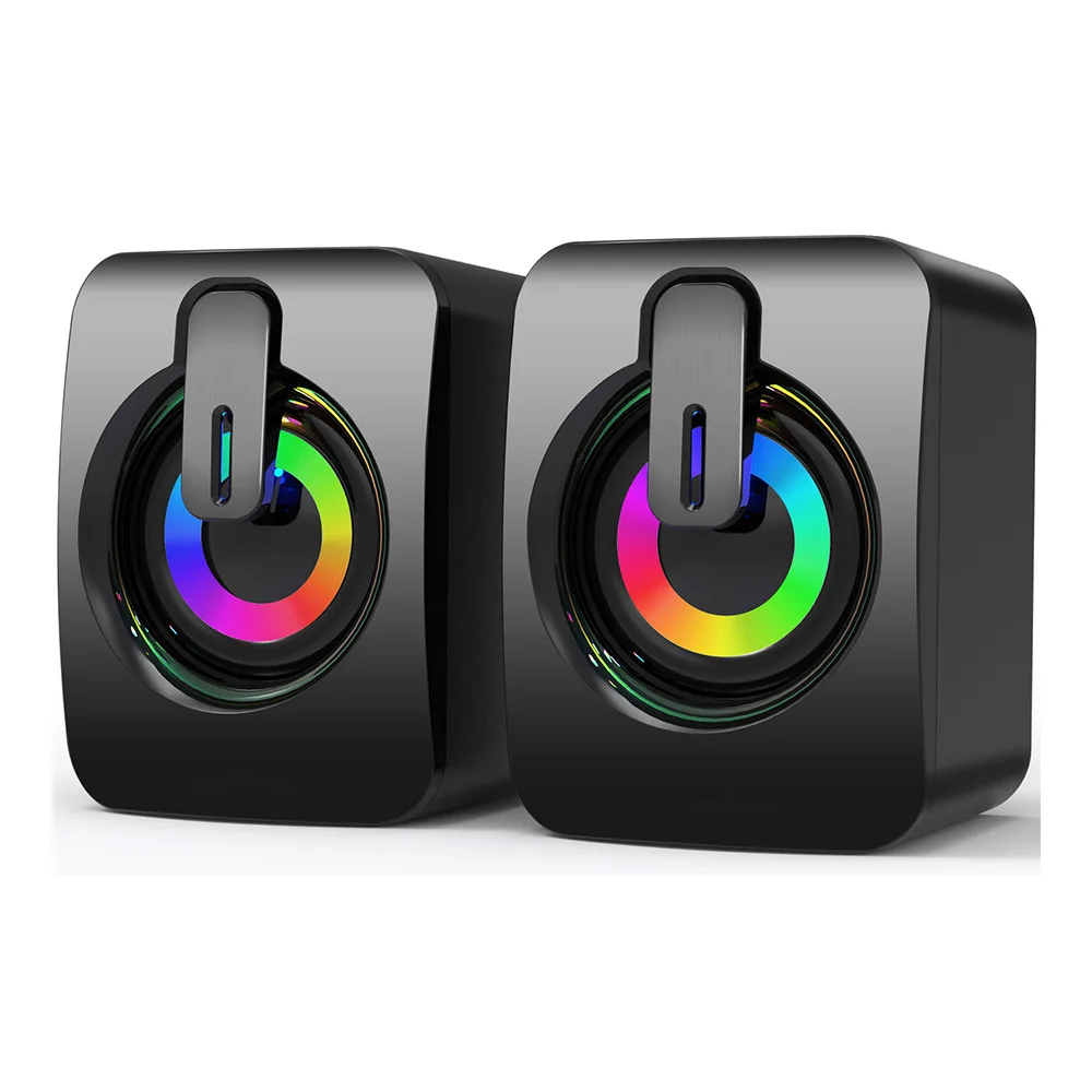 Usb Wired Rgb Gaming Speaker Wired Computer Subwoofer Speakers RGB Gaming USB Speaker for Laptop PC