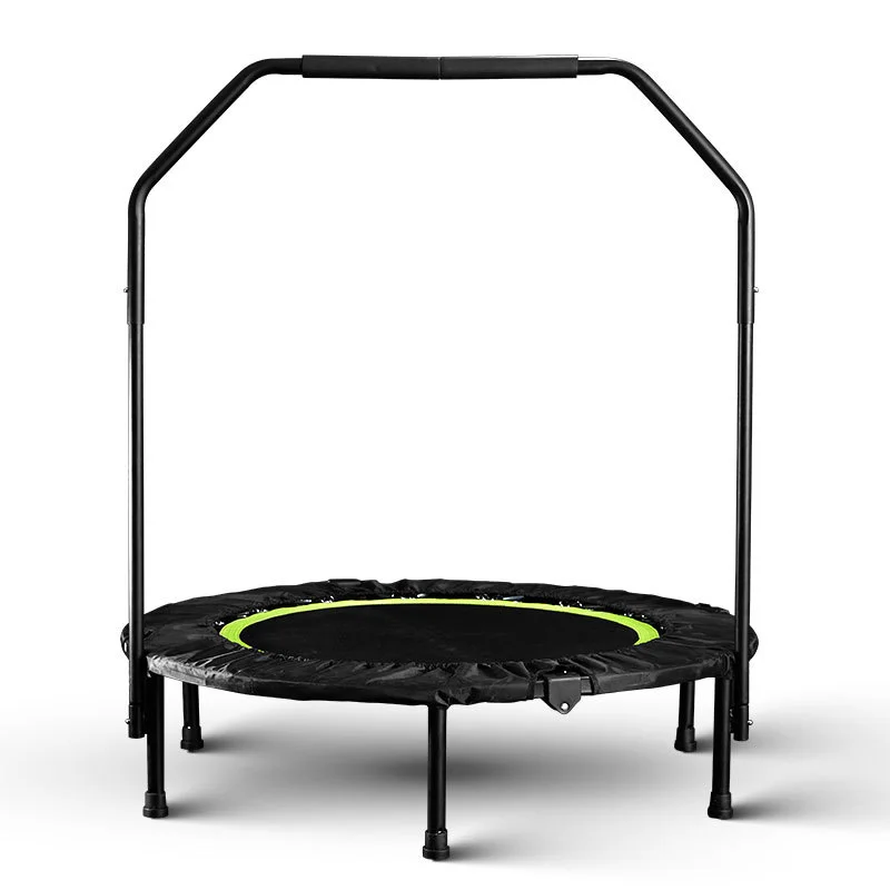 40' Rebounder Trampoline Bungee Folding Fitness Trampoline for Kids with Handle Bars Adult Home Gym Exercise Workout Jumper