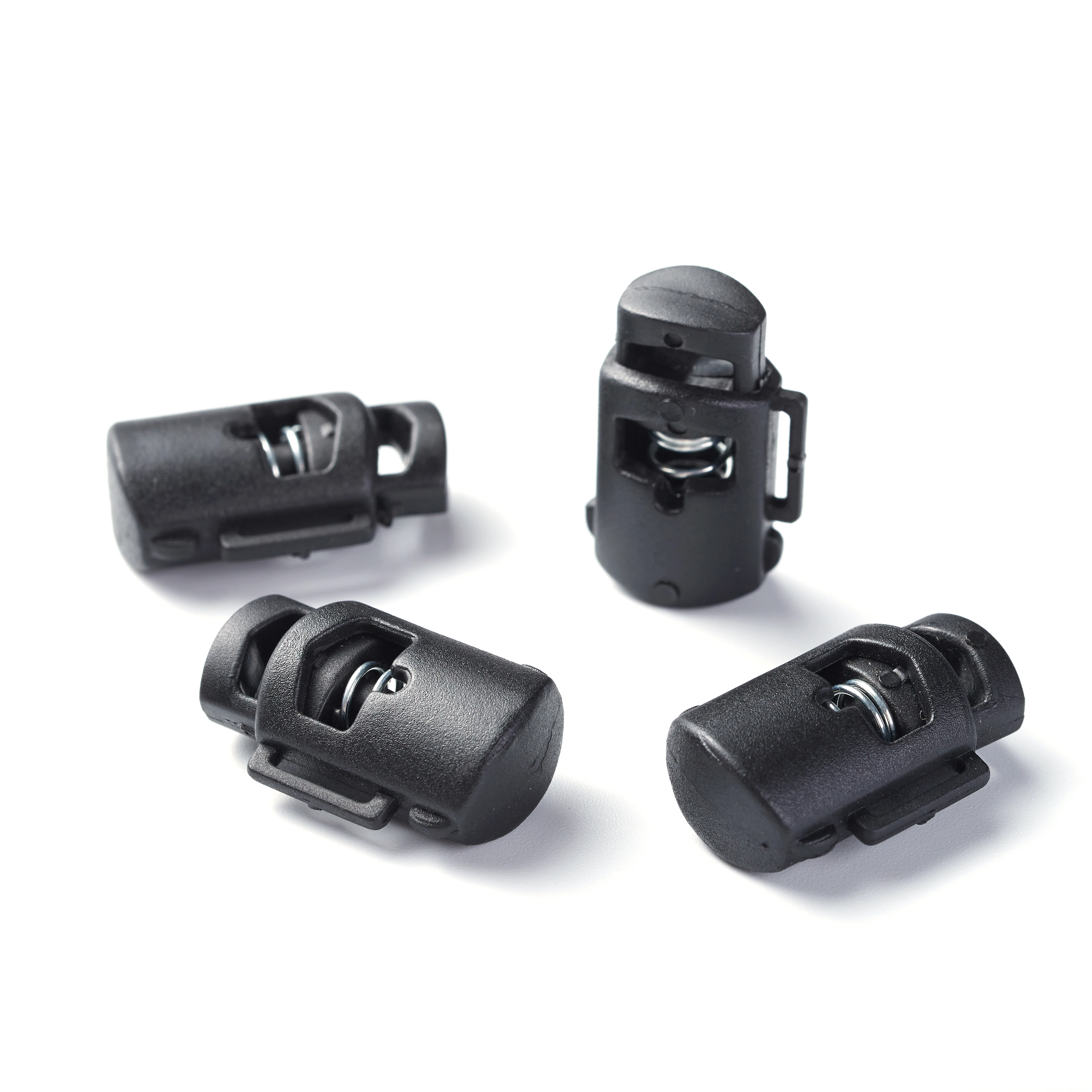 Plastic Cord End Lock Black Cord Stopper Plastic Spring Fastener Cord Lock for Drawstring