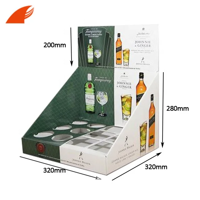 Customized Offset Printing Supermarket Retail Paper Counter Cardboard Display For Bottle/Drink Wholesale