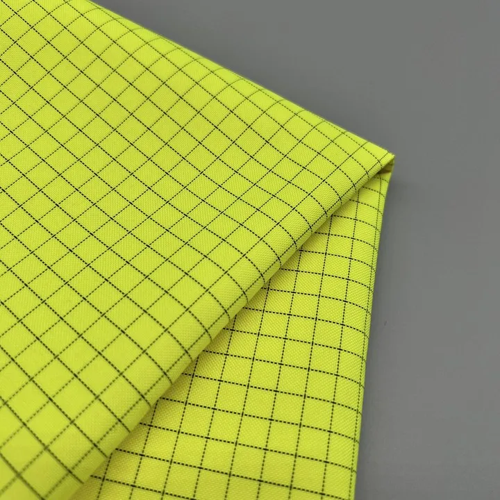 300D Conductive Fabric Grid Pattern Fireproof Anti-static Oxford Fabric for Fireproof Uniforms and Workwear