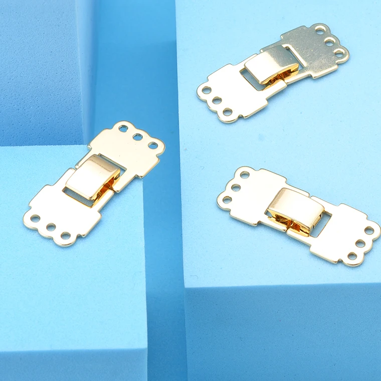 Trendy 18K Gold Plated Multi Strand Brass Clasp Necklace Fastener Bracelet Box Clasps Closures for Jewelry Making