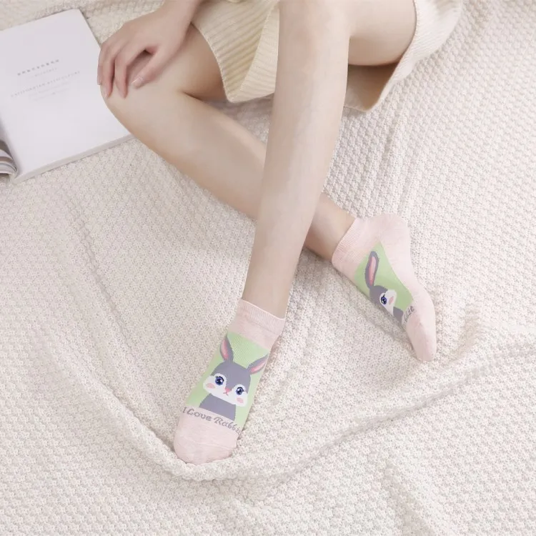 2021 Funny Harajuku Cute Rabbit Socks Meias Jacquard Cartoon Low Cut Ankle Socks Girl Women Novelty Animal Short Socks