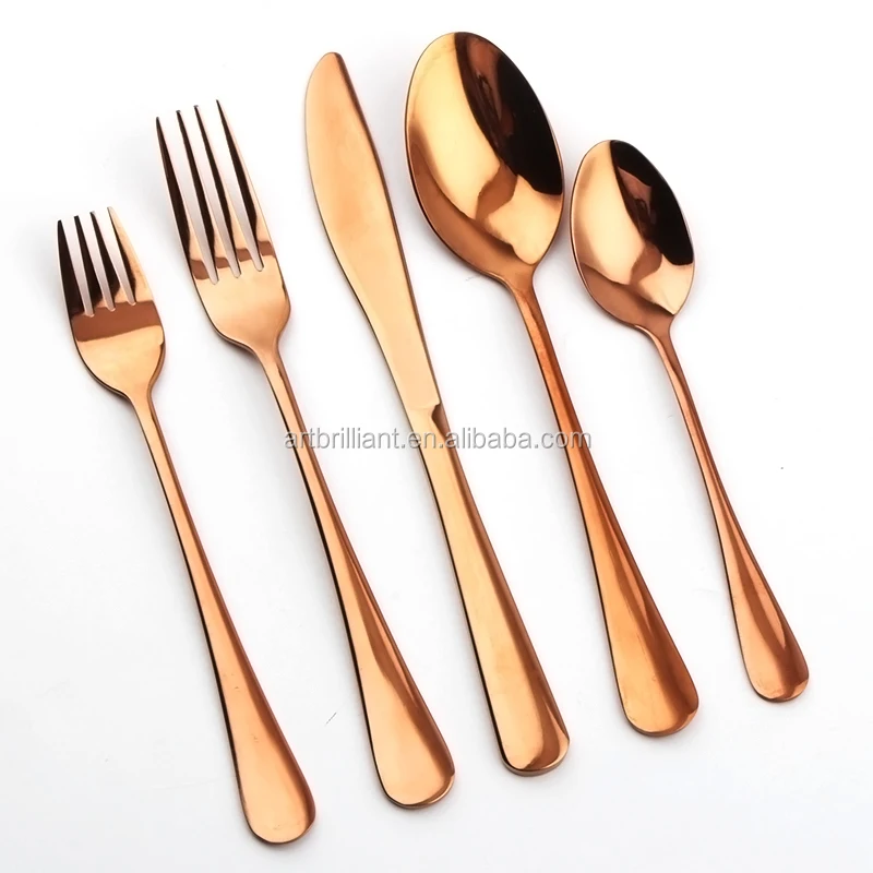 20pcs stainless steel copper colored flatware set jieyang cutlery set