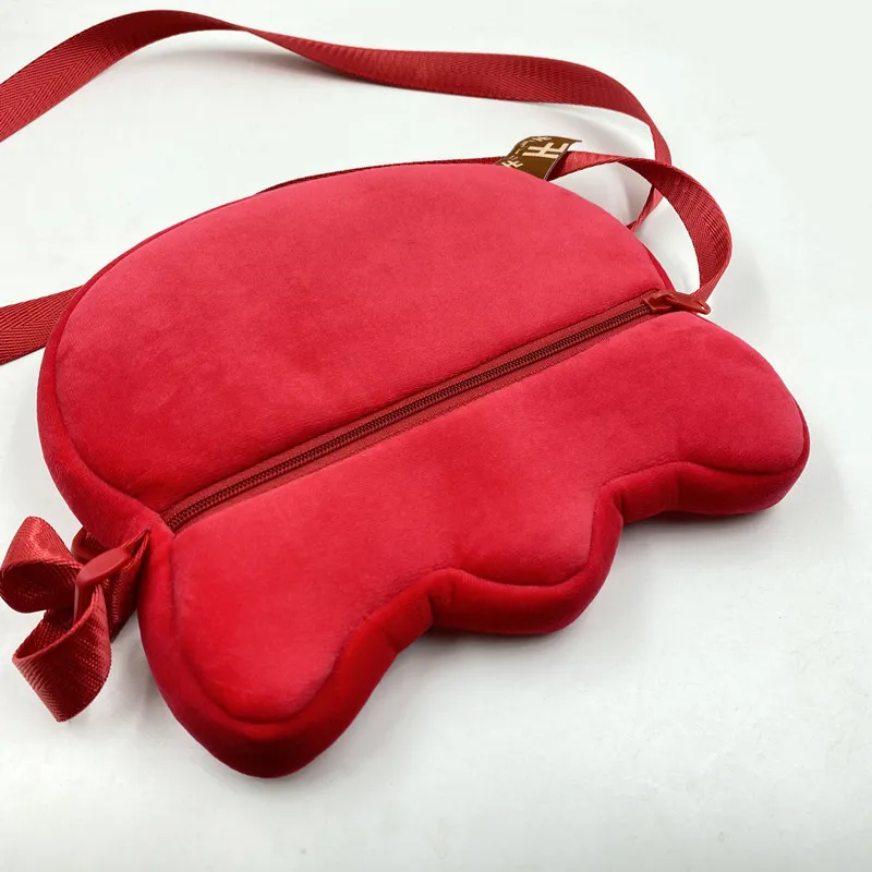 Cartoon Chinese lion dance plush animal shoulders school bag fashion cartoon pet kids plush backpack schoolbag for kids women