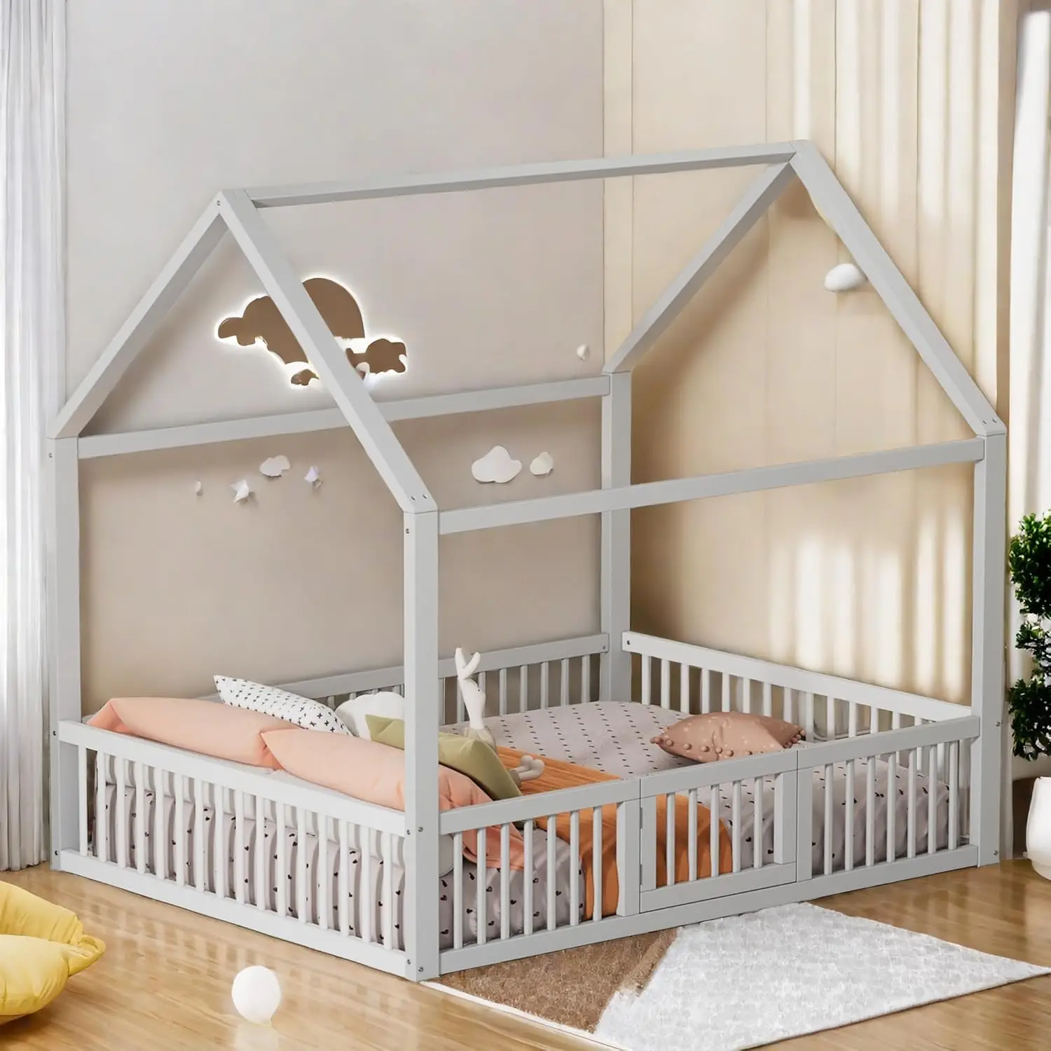 Детская кровать-каюта 140x200 см с прорезным основанием детская двухъярусная кровать со ступенями