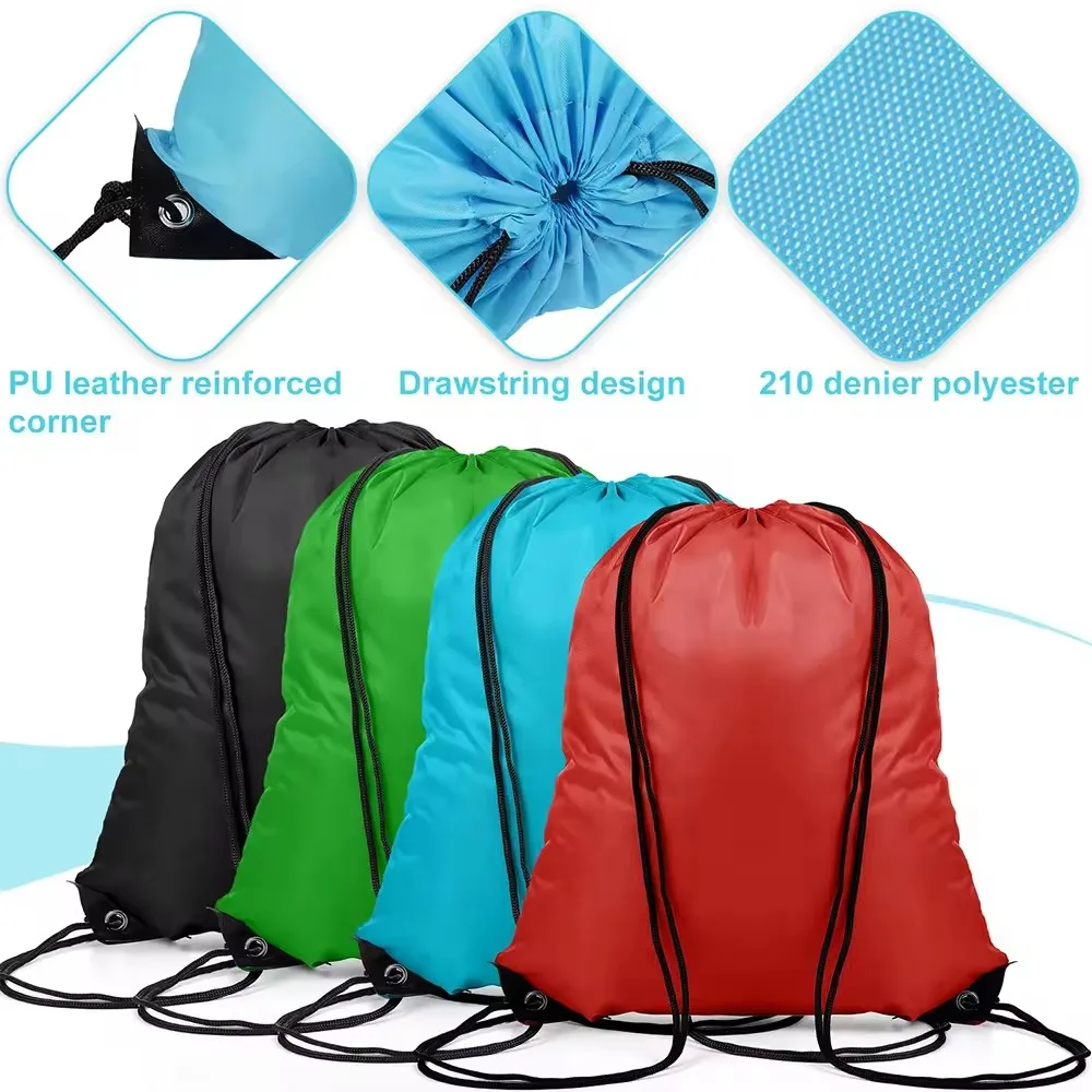 Wholesale Cheap Polyester Custom Promotion Folding Packable Recycled Drawstring Water Proof Bag For Travel