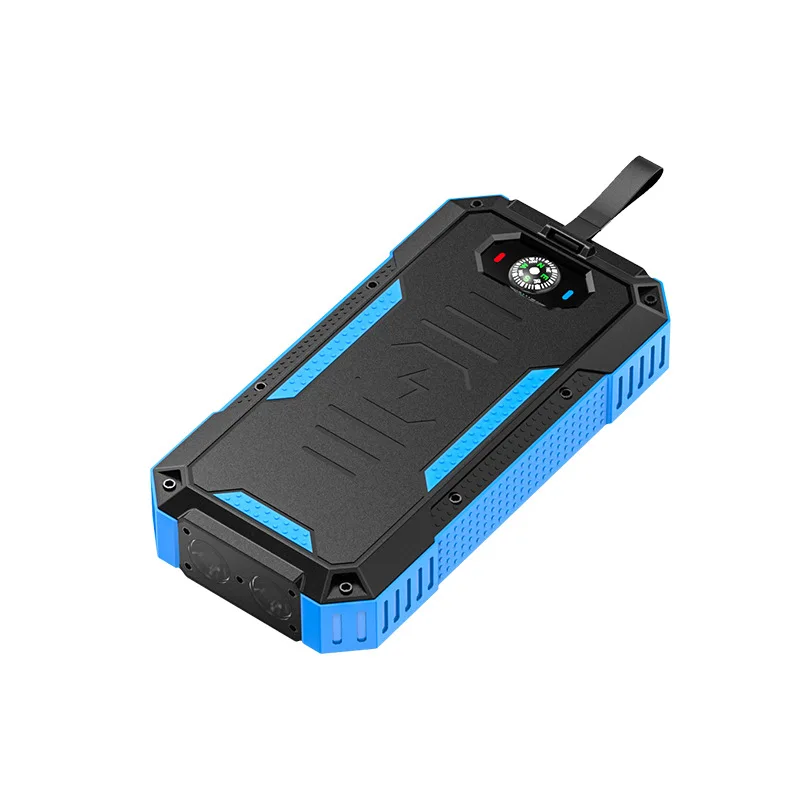 New Product 30000mAh 22.5W Waterproof Dust Proof 4USB Output Wireless Fast Charging Solar Power Bank with LED Light Compass