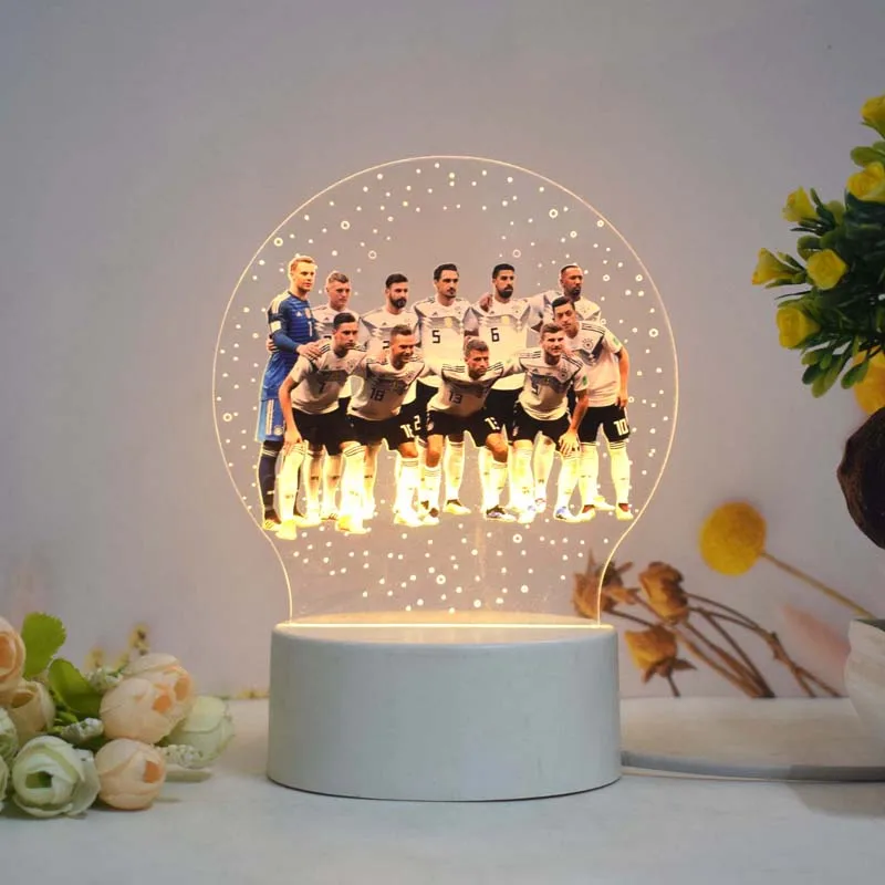 European Football Team Night Lamp Table Bedroom Desk Decoration Lighting for Men Boy Friend Football fans Gifts Set  Items