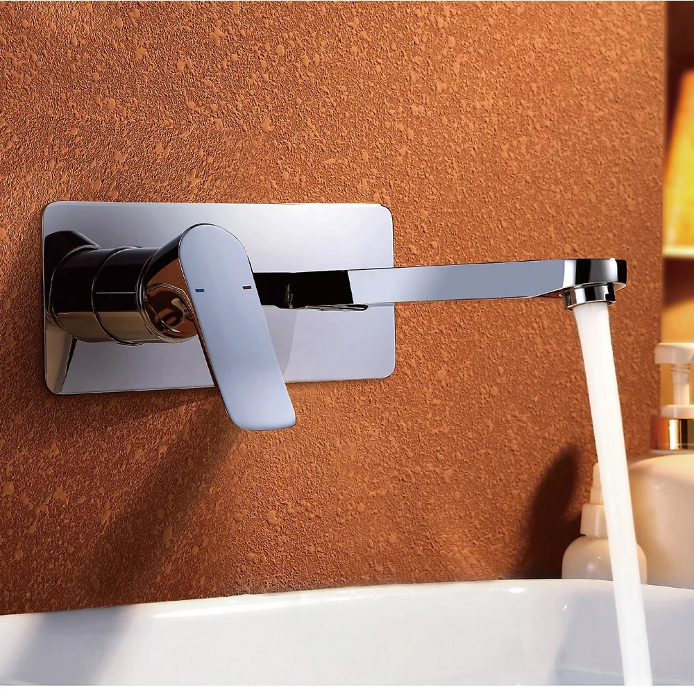 Project Hot Sale Built in Wall Concealed Basin Faucet Bathroom Hot and Cold Water Washbasin Mixer Tap Single Handle Single Hole