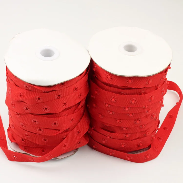 Stock snap tape plastic snap button colorful stock hook and snap tape