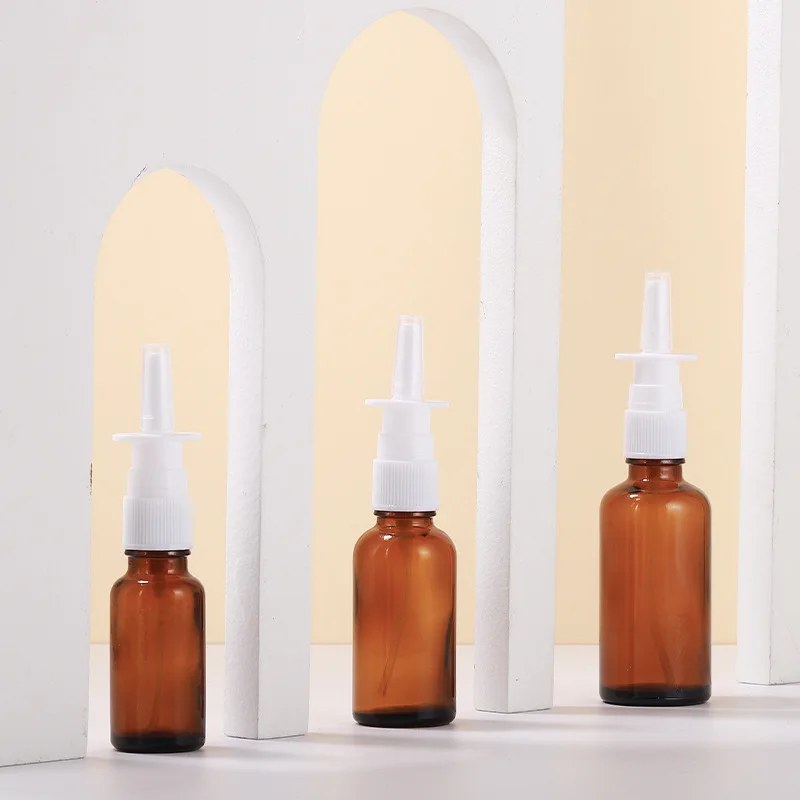 Plastic Safe White Black Long Mouth Medical Nasal Spray Pump 5ml 10ml 15ml 20ml 25ml 30ml 50ml 60ml 100ml Amber Glass Bottle