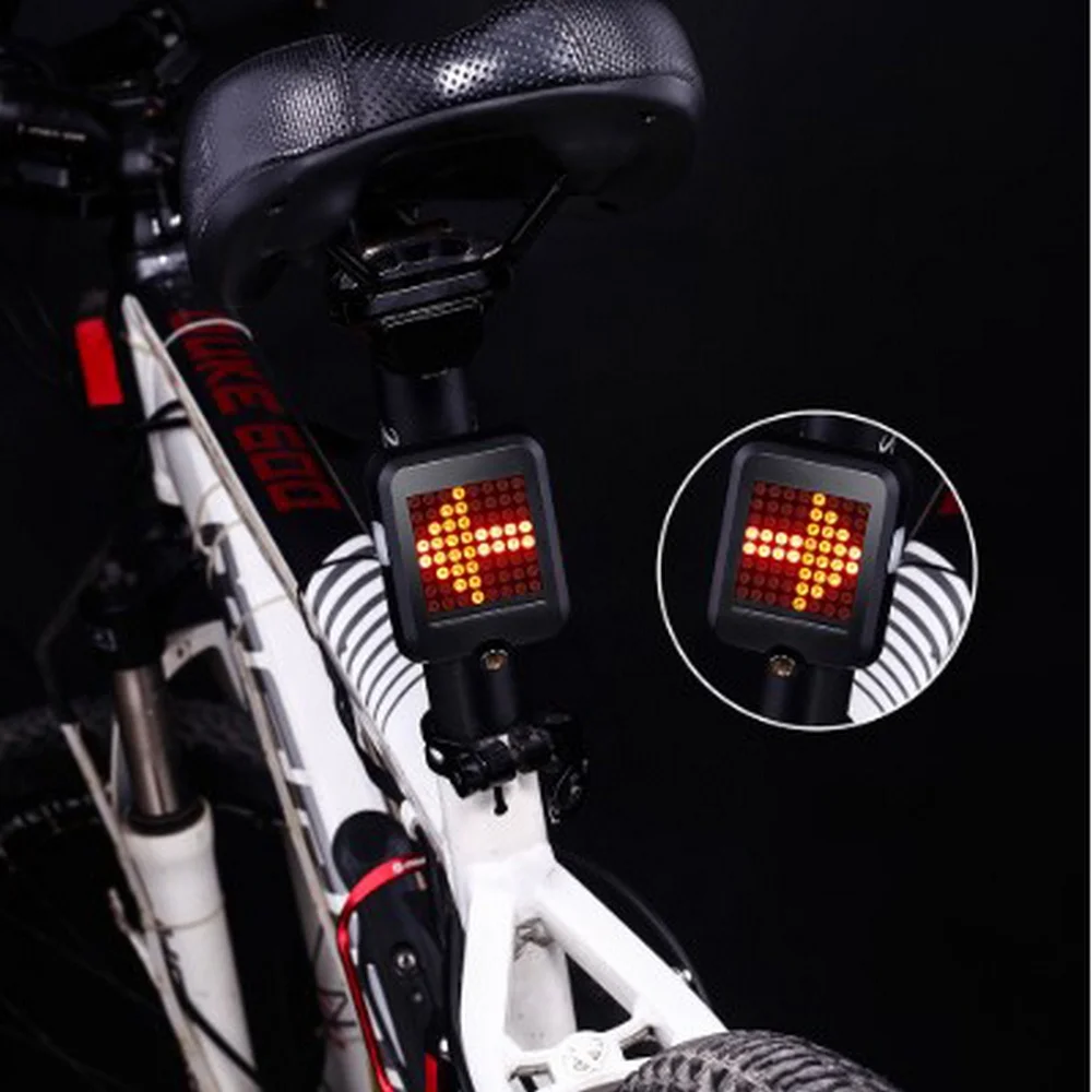 1200mAh ABS USB Rechargeable Rear Bicycle Light Smart Auto Brake Sensing Tail LED Bike Rear Brake Light